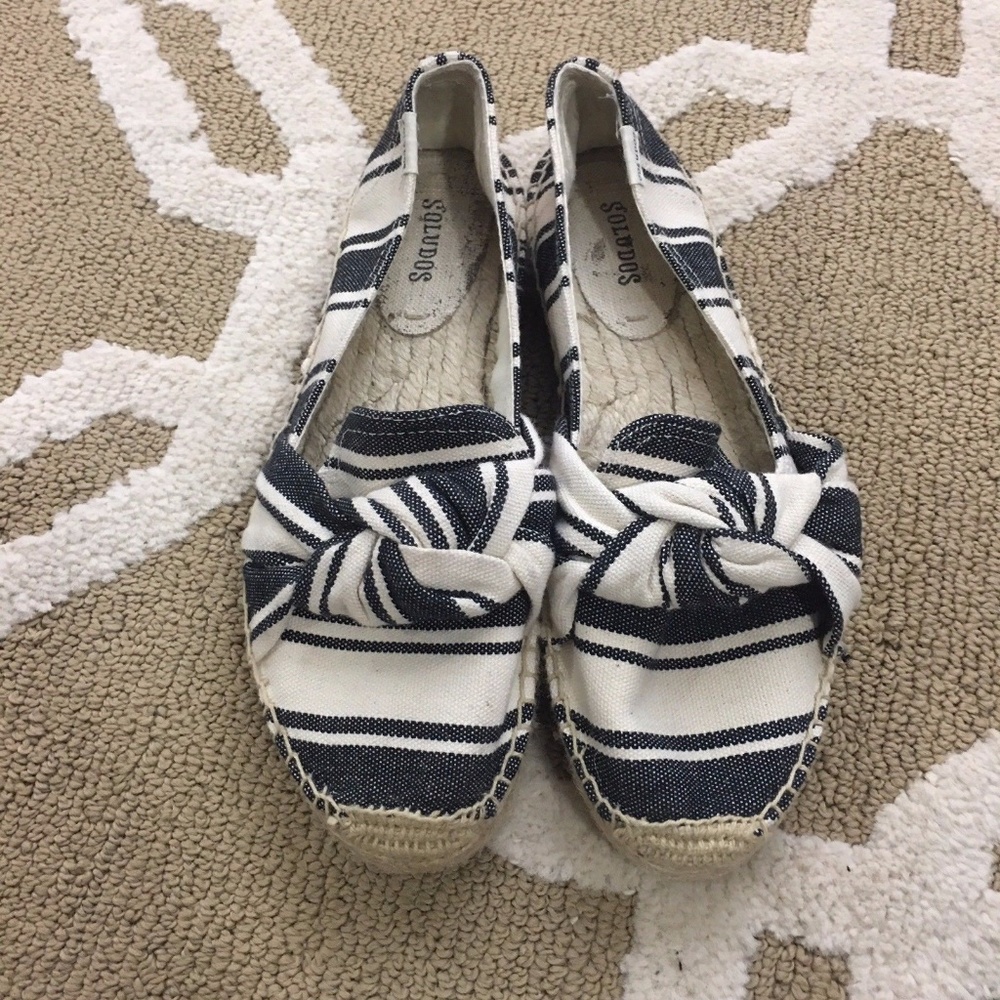 (Soludos) Striped Front Knot Platform Espadrilles - image 4